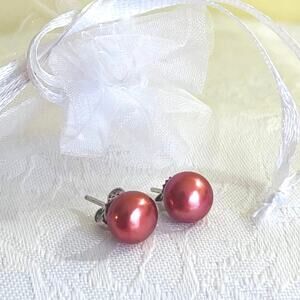 HONORA Pearl Stud Sterling Silver Earrings Cultured Freshwater Classic